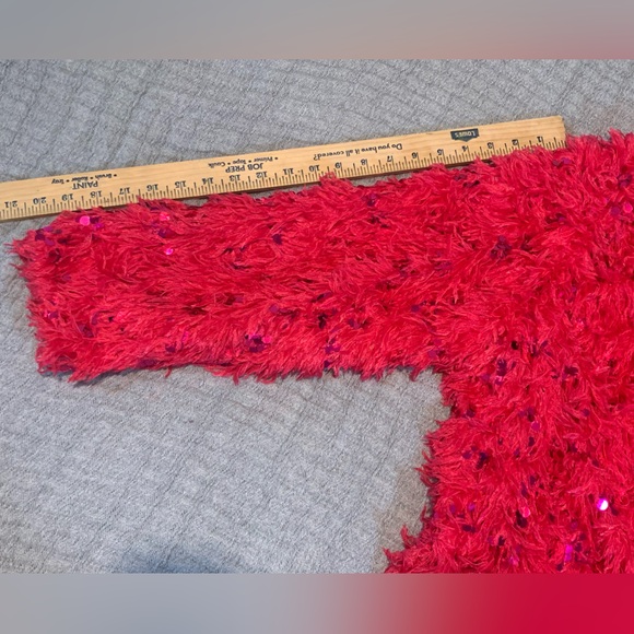 Women’s PINK Feather and Sequin Jacket Size Medium Barbie Boho Legally Blond - Picture 9 of 11